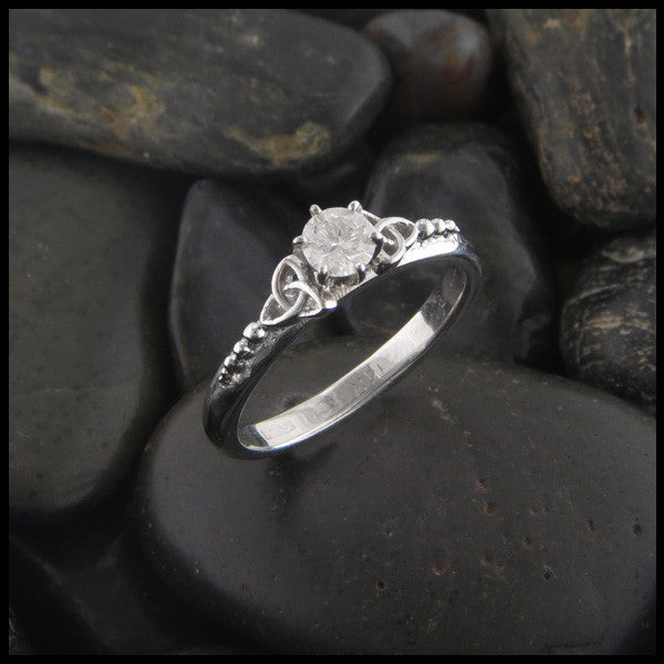 Simple Triquetra Engagement Ring Solitaire with Diamond