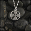 Round Medallion Equal Arm Celtic Cross in Sterling Silver