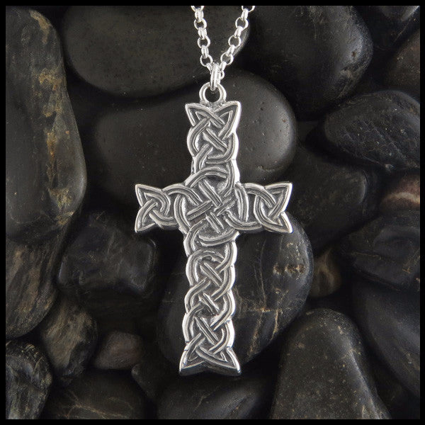Solvar Trinity Knot Celtic Cross Necklace Sterling Silver Irish Made in  Gift Box - Walmart.com