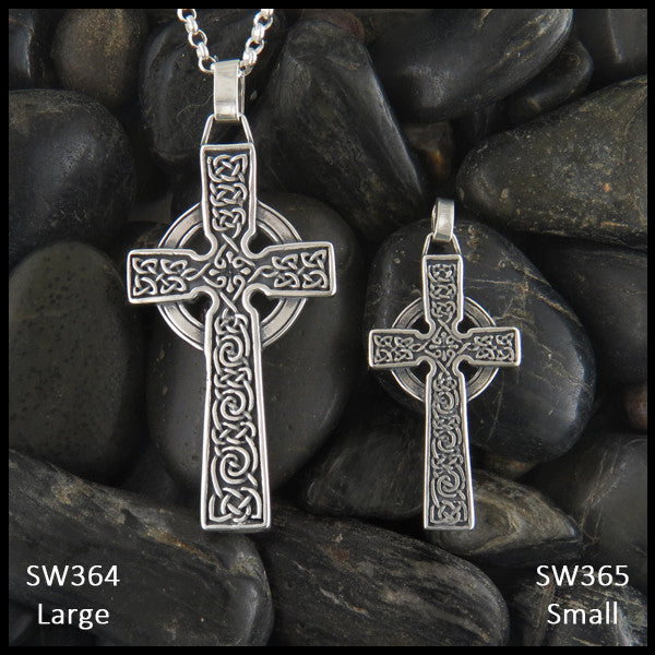 Sterling Silver Adomnan Celtic Cross Pendant in Sterling Silver