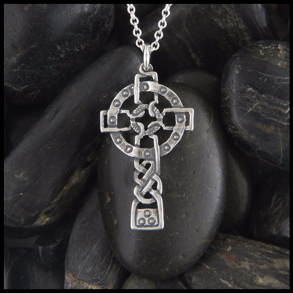 Unique Celtic Cross in Sterling Silver designed by Walker Metalsmiths 