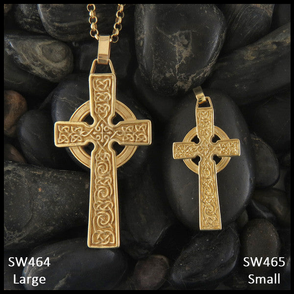 Large Amethyst Gold Celtic Cross Necklace
