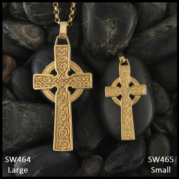 Celtic Adomnan Cross Pendant in 14K Gold - Main Image