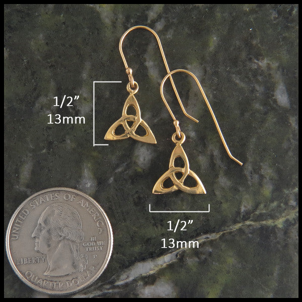 Gold trinity earrings