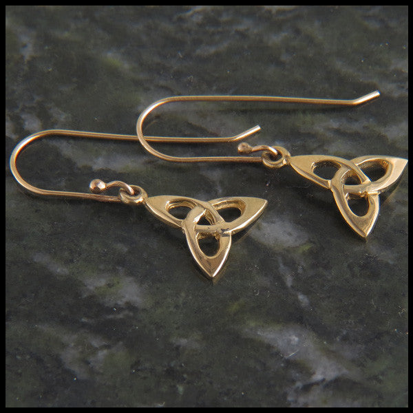 Triquetra  earrings in 14K Gold