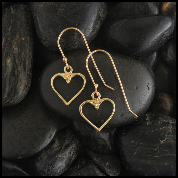 Colleen Celtic Heart Earrings in 14K Gold