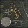 Dainty Celtic Knot Heart pendant and earring set in 14K Gold