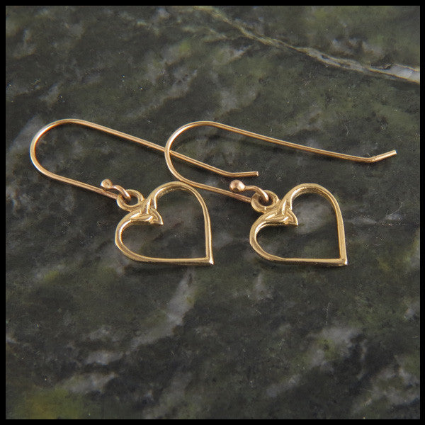 Colleen's Celtic Heart Earrings in 14K Gold
