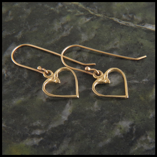 Colleen's Celtic Heart Earrings in 14K Gold