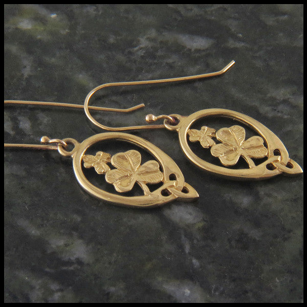Shamrock earrings in 14K Gold