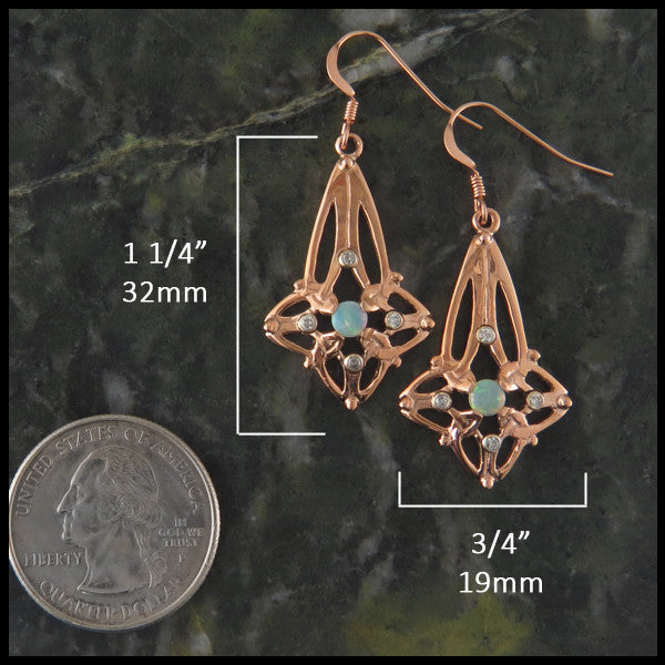 Trinity earrings with Opals and Diamonds