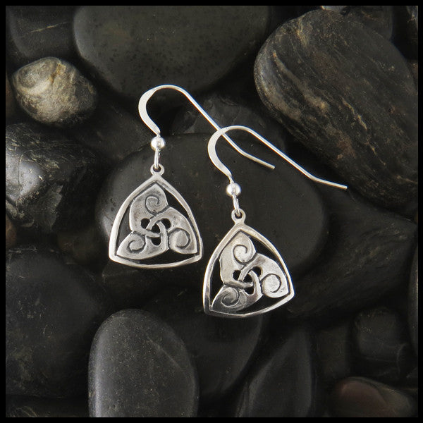 Triskele Drop earrings in Sterling Silver