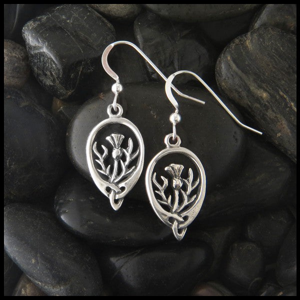 Thistle drop earrings in Sterling Silver