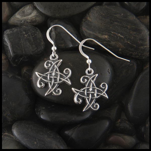 Unique Spiral Celtic Earrings in Sterling Silver