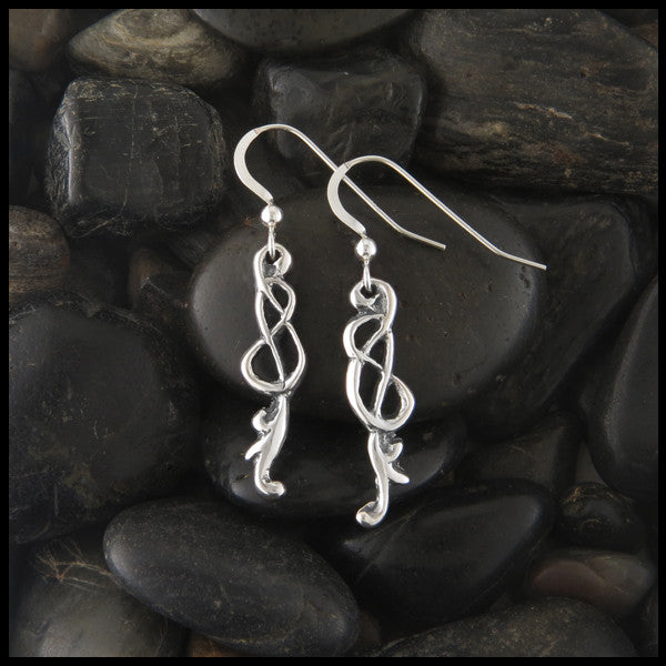 Celtic Filigree knot drop earrings in Sterling Silver