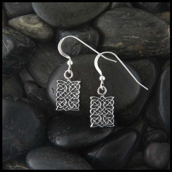 Unique Celtic Knot Drop earrings in Sterling Silver