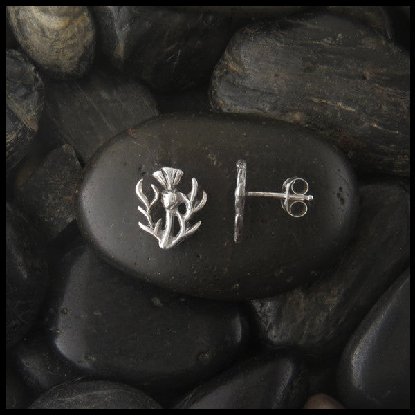 Sterling Silver Thistle post earrings