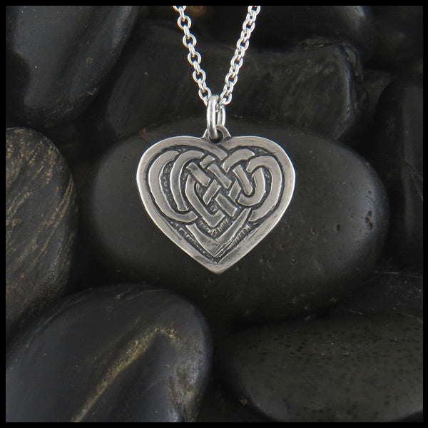 Small Celtic Heart knot necklace in Sterling Silver