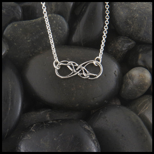 Infinity Knot pendant in Sterling Silver handcrafted by Walker Metalsmiths