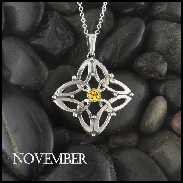 November Birthstone Celtic Trinity Star Pendant