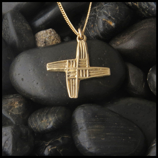 Unique St. Brigid Celtic Cross in 14K Gold