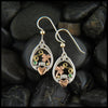 Silver and Gold Claddagh and Shamrock drop earrings