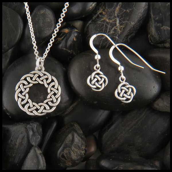 Joesphine's Knot, Lovers Knot, pendant and earring set in Sterling Silver