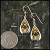 Sterling Silver and Gold Triquetra drop earrings