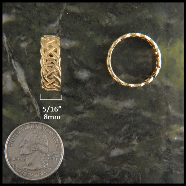 Open Josephine's Knot, Lover's Knot Celtic Ring Band in 14K Gold