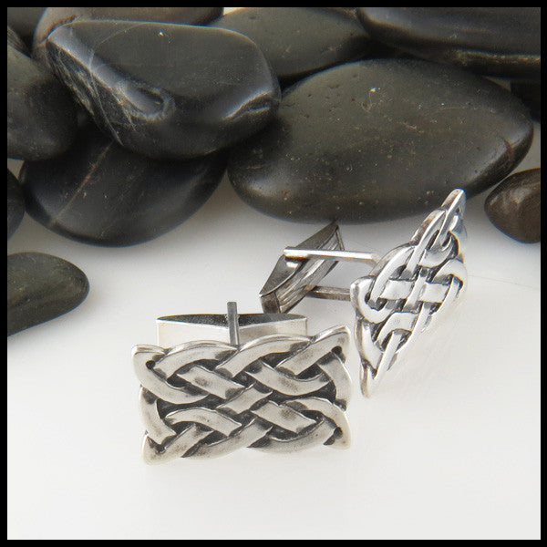 St Andrew Knot Cuff links in Sterling Silver
