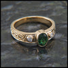 Three Stone Celtic Knot Ring with Gemstones in 14K Gold