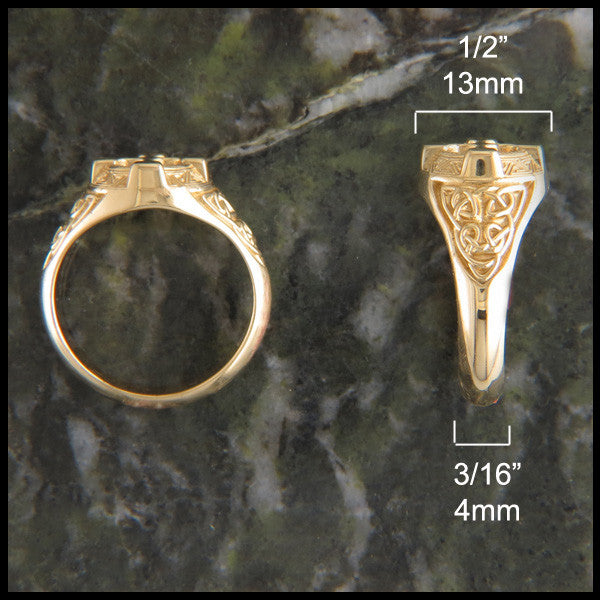 Ornate Celtic Cross Ring in 14K Gold