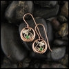 14K Rose and White Gold Celtic Drop earrings with Tsavorite Garnet