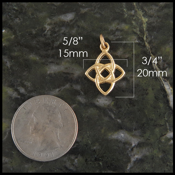 Celtic knot pendant in 14K Yellow, Rose, or White Gold