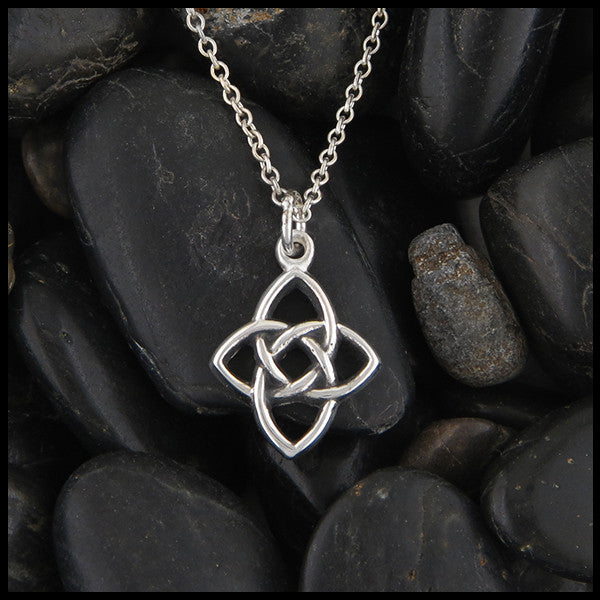 Celtic knot pendant and earring set in 14K Yellow, Rose, or White Gold
