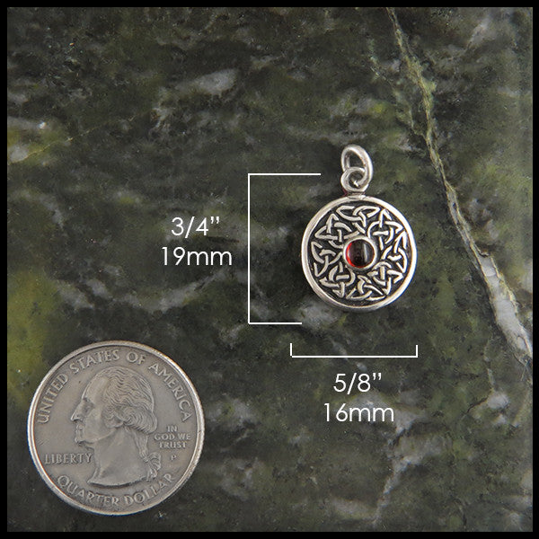 Small Celtic Wheel of life pendants in Sterling Silver with Gemstones