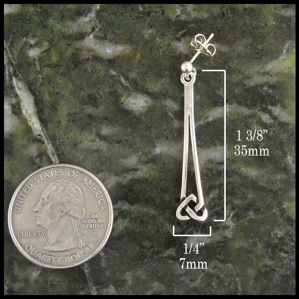 Celtic heart earrings in Silver