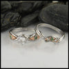 Celtic wedding set with Diamond and Tsavorite