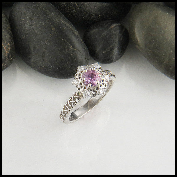 Snowflake Sapphire Engagement Ring