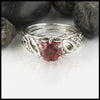 Raspberry Rhodolite Garnet Celtic Cathedral Ring