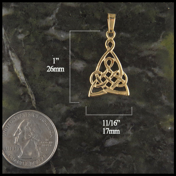Mother's Knot pendant measures 1" by 11/16"