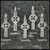 Dainty Celtic Cross in Sterling Silver with Gemstones