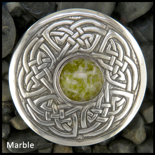 Celtic brooch in Sterling Silver with stones