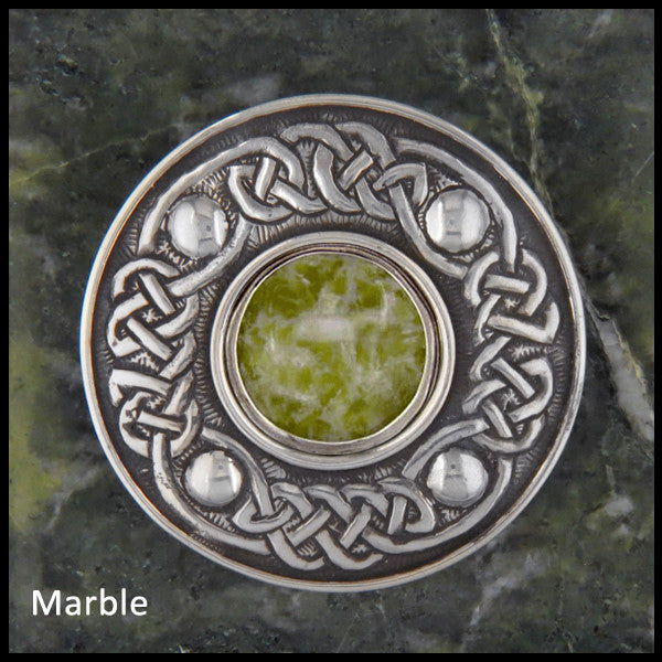 Sterling Silver brooch with Bloodstone