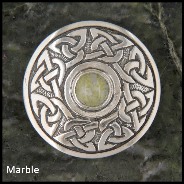 Wheel of Life Sterling Silver brooch with gemstones