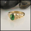 Celtic Trinity Ring with Oval Tsavorite in Gold