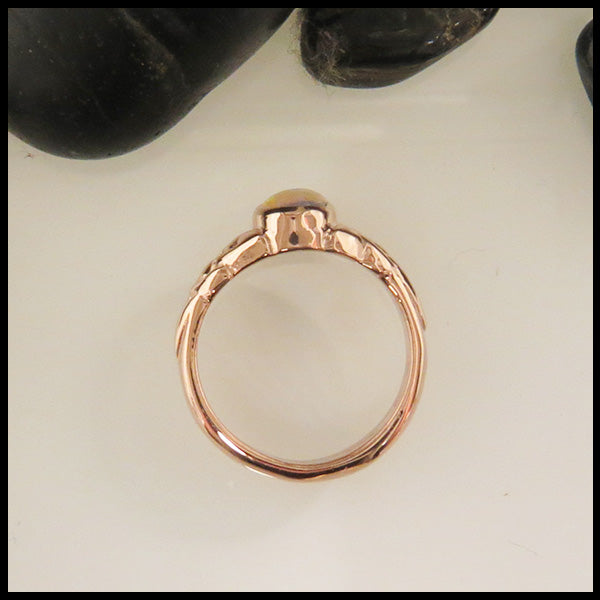 Celtic Trinity Ring with Oval Opal in Gold