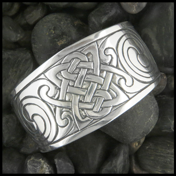 Sterling Silver large cuff Celtic bracelet