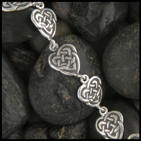 Maggie's Heart link bracelet in Sterling Silver or Gold