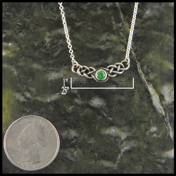 Birthstone pendant celtic jewelry sterling silver bar necklette